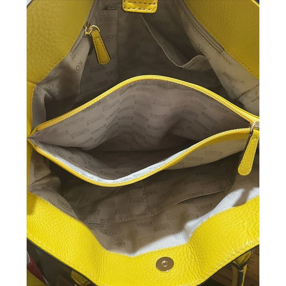 Michael Kors Hamilton Tote Bag, Iconic Yellow W Gold Hardware Satchel Large Tote
